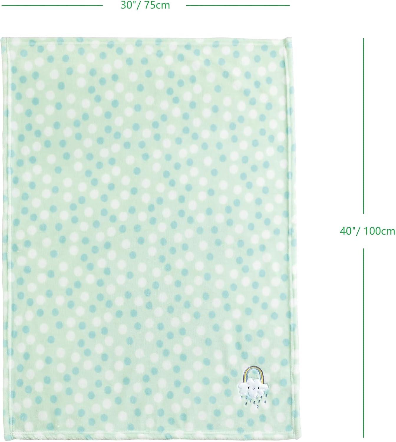 CREVENT 30"X40" Lightweight Warm Plush Baby Blanket for Infant Toddler Newborn Crib Cot Stroller,Unisex,Green Rainbow