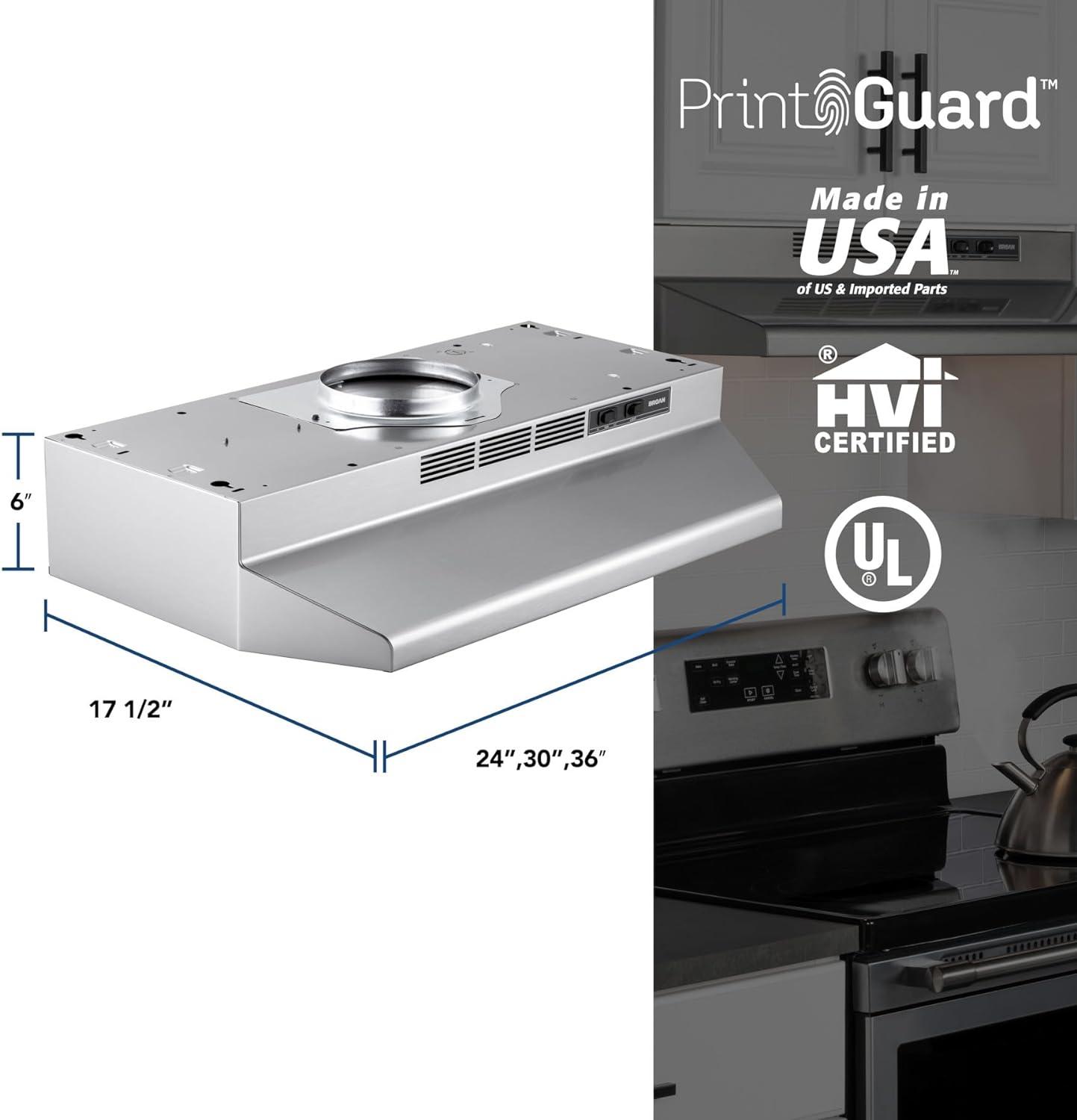 Broan 24" Convertible Range Hood, 230 CFM, Max Blower