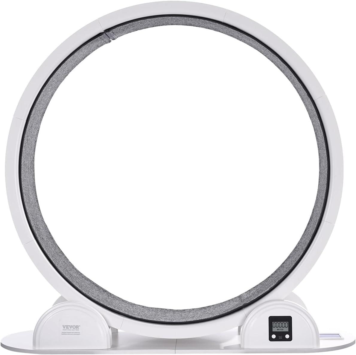 Large White and Gray ABS Cat Exercise Wheel with Pedometer