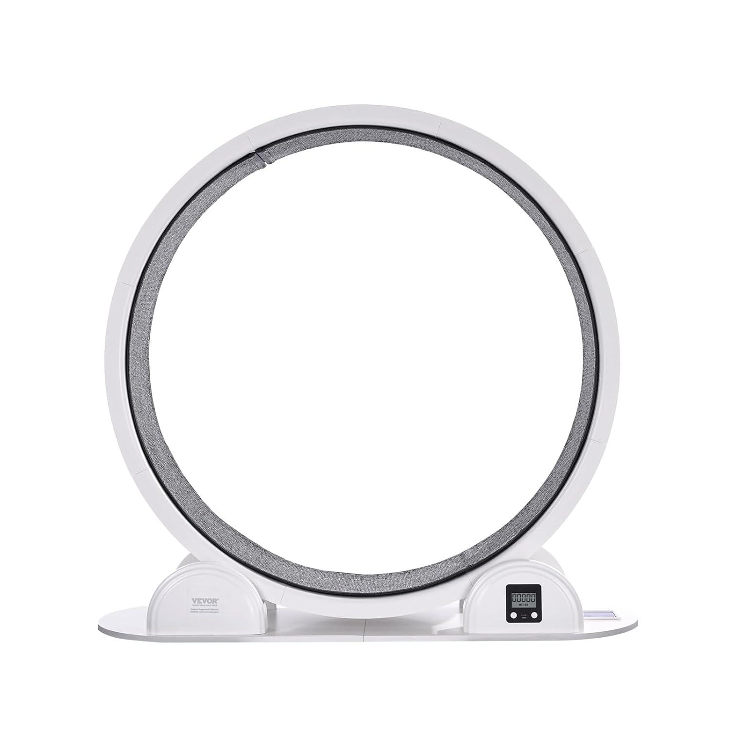 Large White and Gray ABS Cat Exercise Wheel with Pedometer