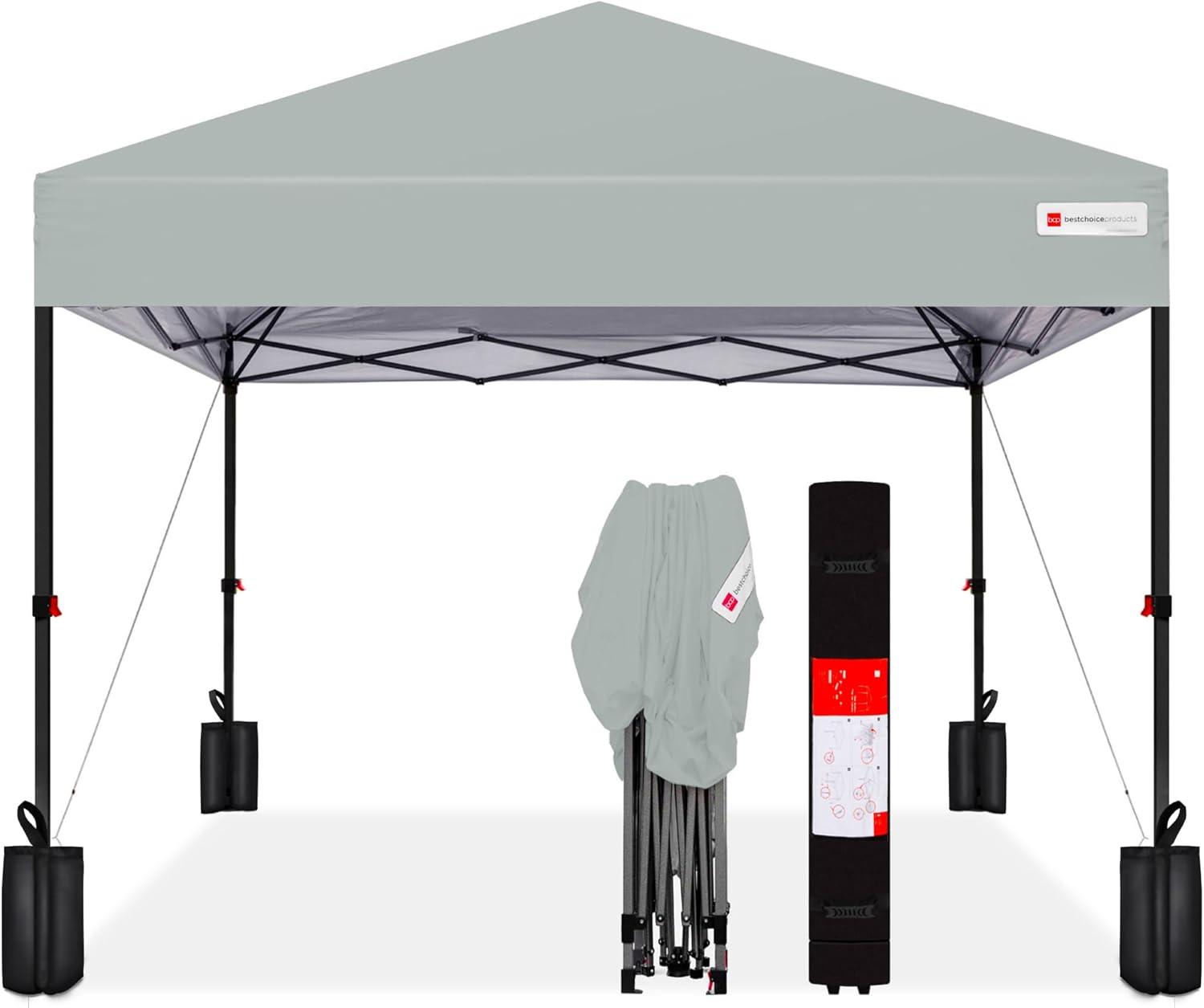 Silver 12x12ft Easy Setup Pop Up Canopy with Wheeled Case