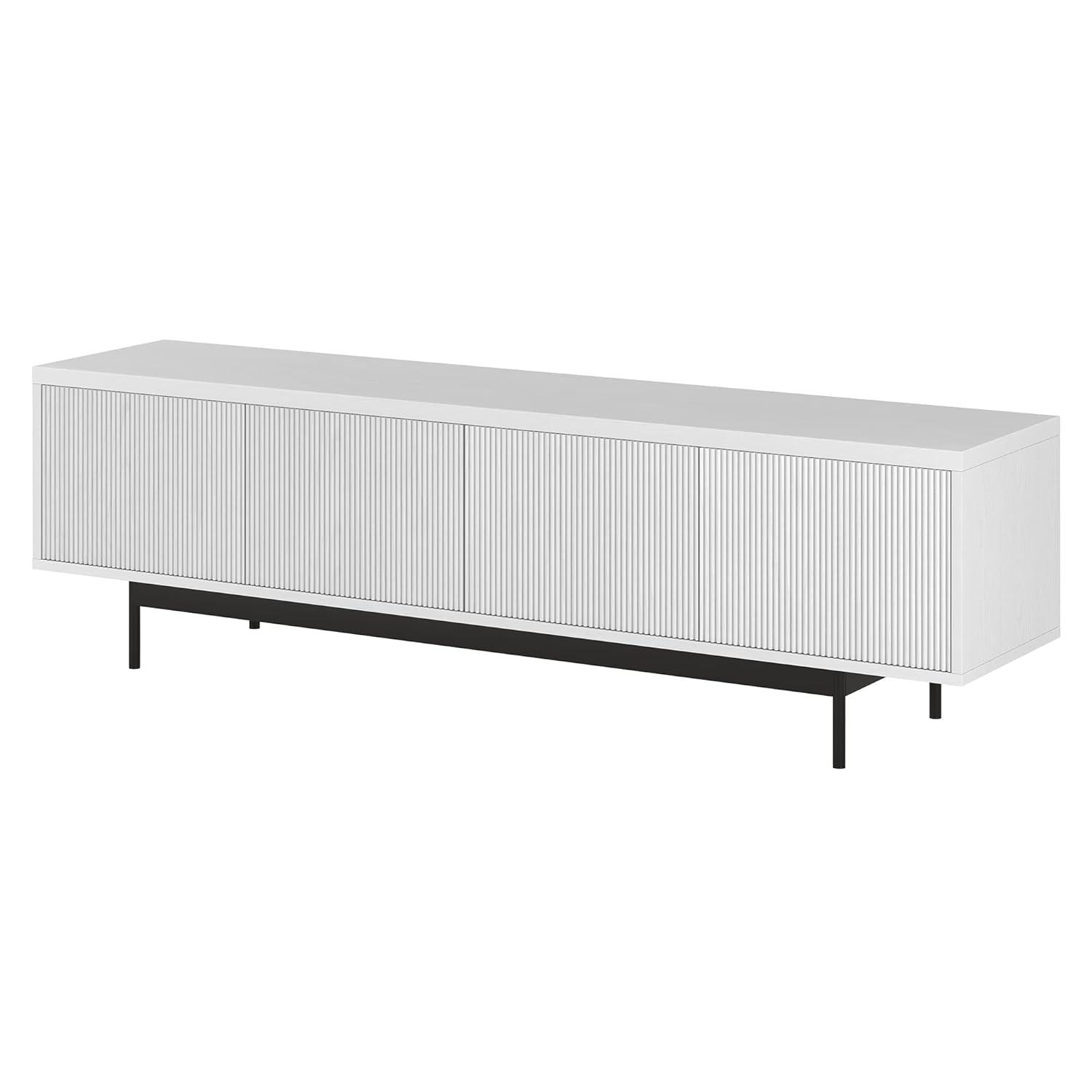 Evelyn&Zoe Whitman Rectangular TV Stand for TV's up to 75", White
