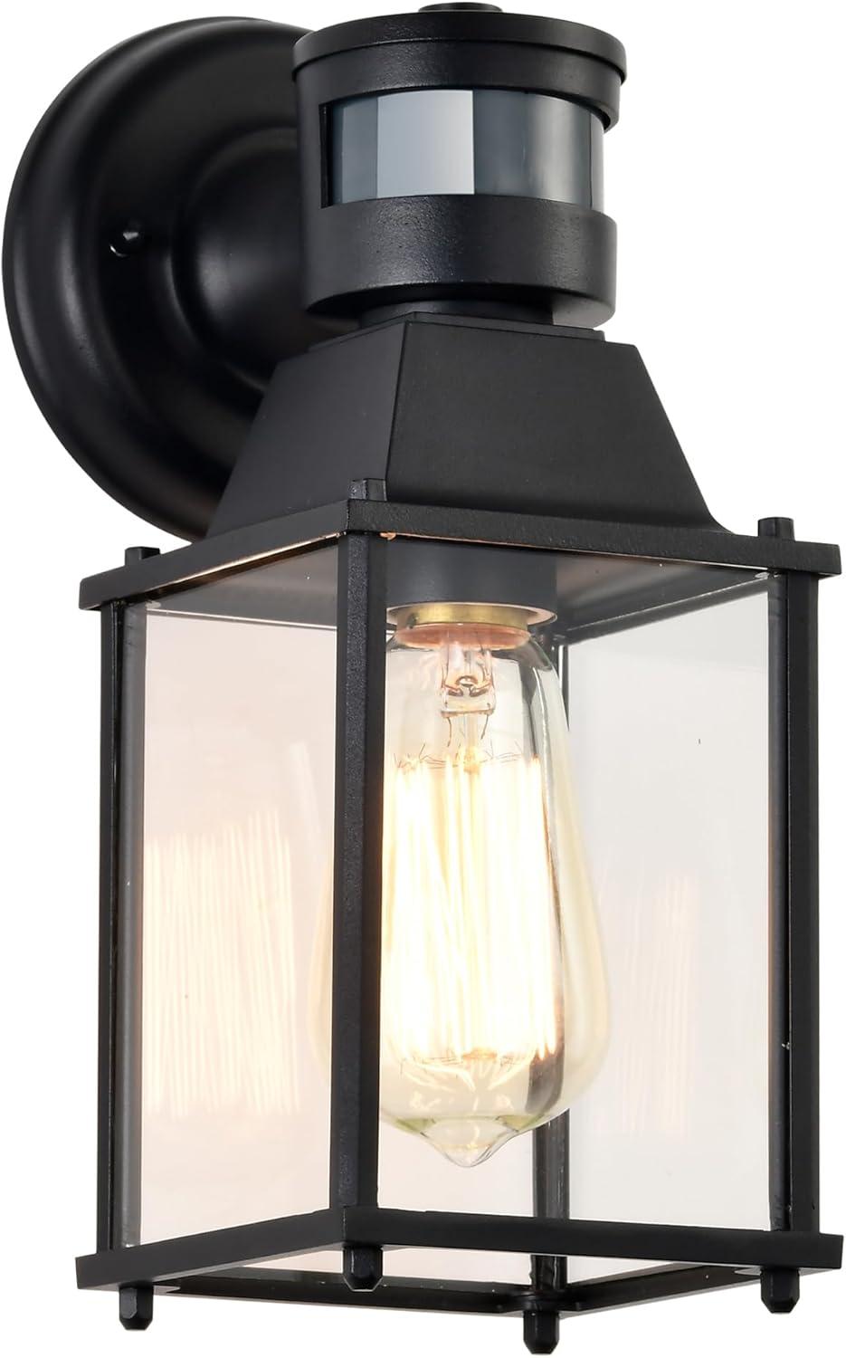 outdoor wall 1-light with motion sensor black