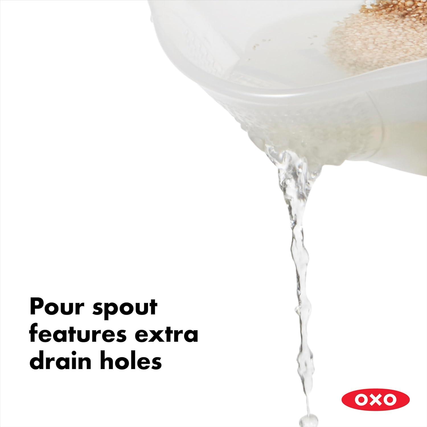 OXO Good Grips Rice & Small Grains Washing Colander, 15.4 x 23.3 x 13.9 cm