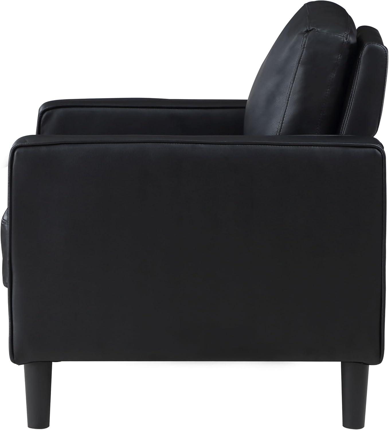 Coaster Home Furnishings Ruth Upholstered Track Arm Faux Leather Accent Chair Black