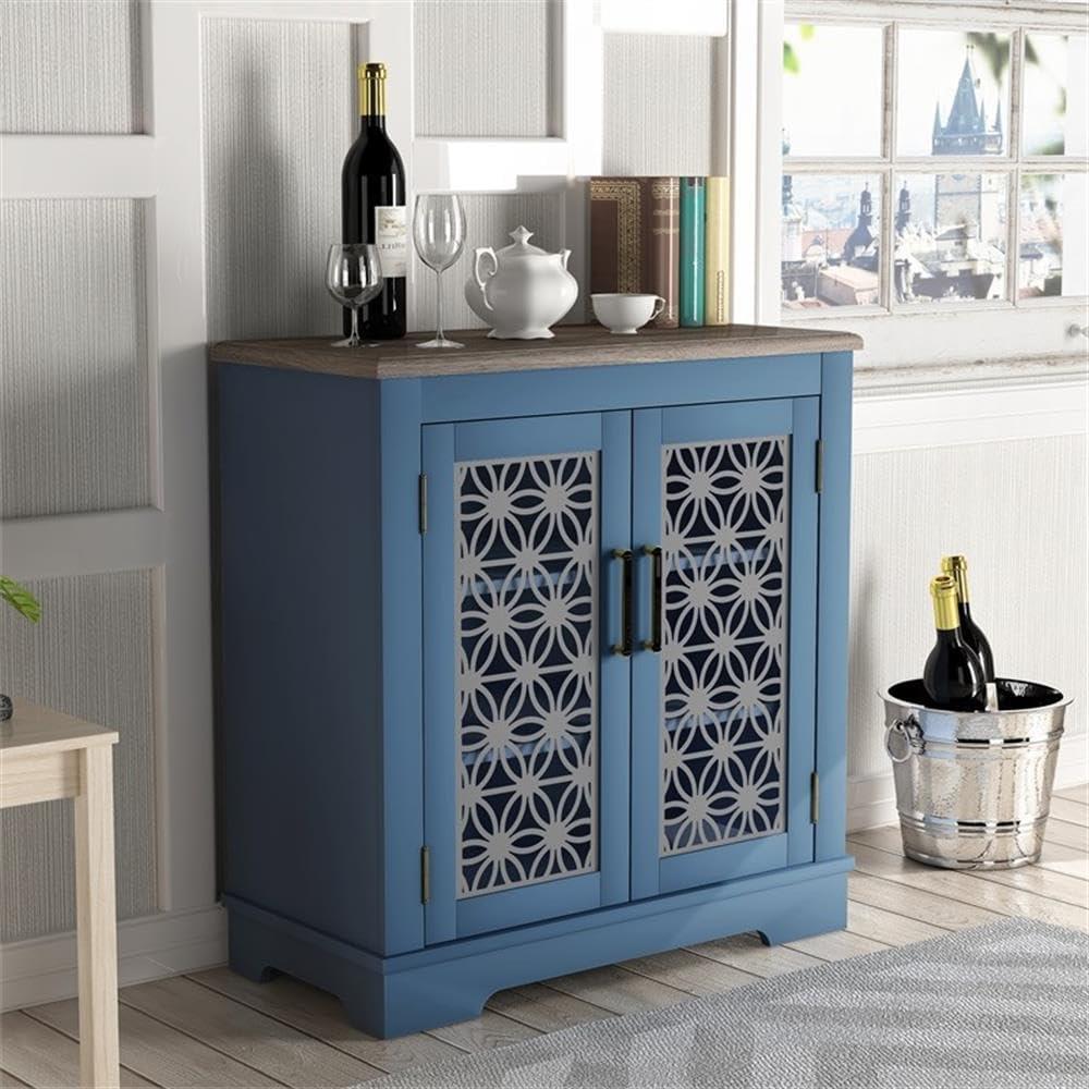 30 in. Storage Sideboard Buffet Accent Cabinet - Blue