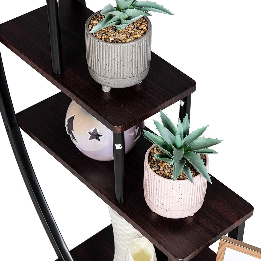 5 Tier Metal Plant Stand Indoor Curved Display Book Shelf Storage