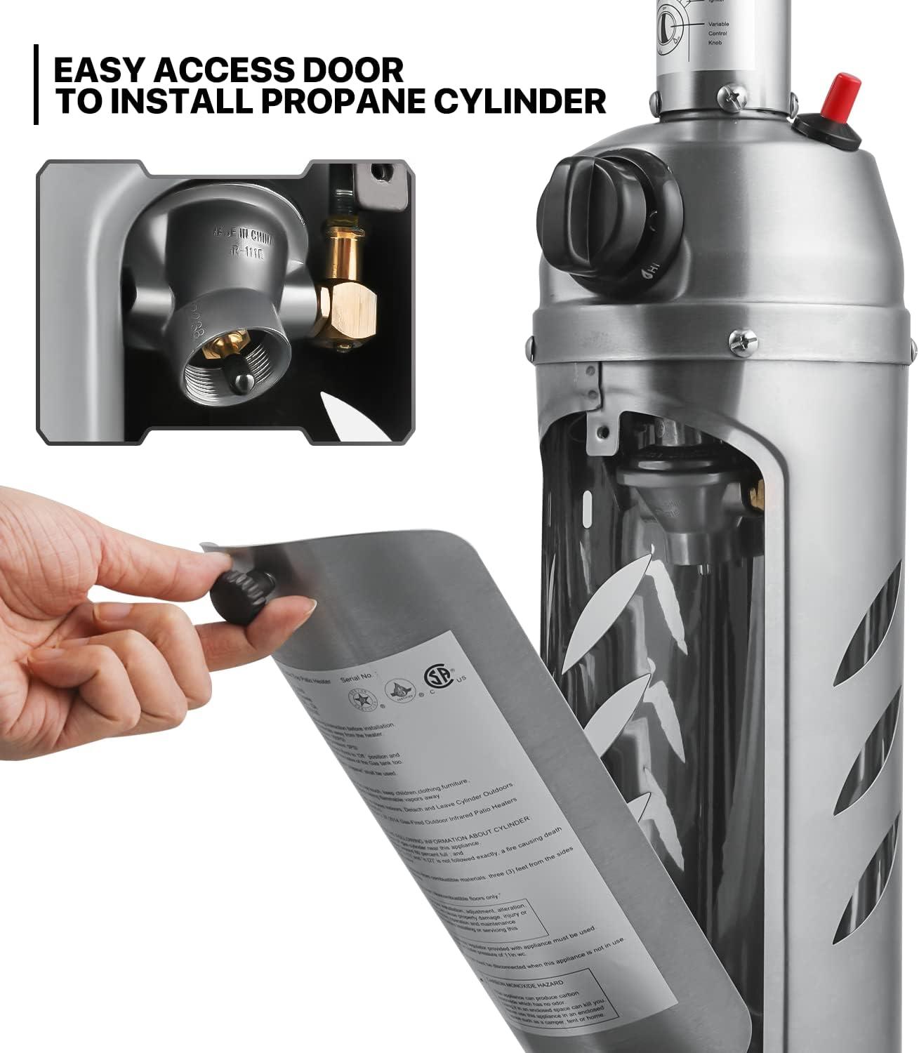 MoNiBloom Propane Gas Patio Heater, Outdoor 11,000 BTU Table Top Heater with Pilot Light for Garden Backyard