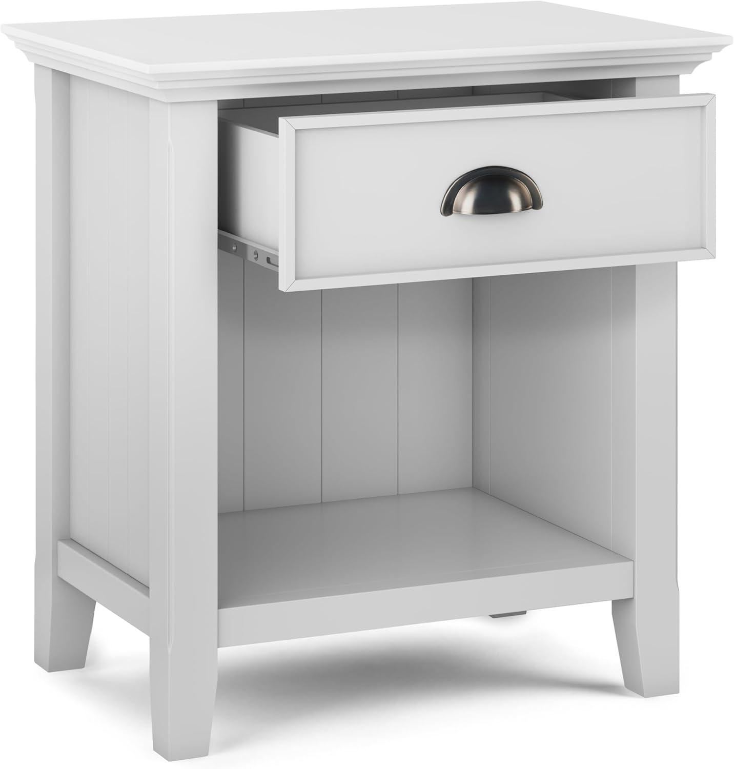 Simpli Home Acadian 24"W 1-Drawer Solid Wood Nightstand with Open Bottom Storage