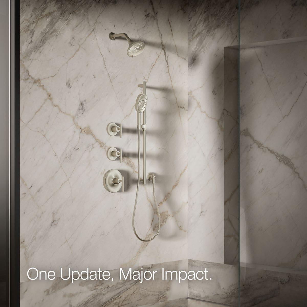 Kohler Forte 1.75 gpm Multifunction Wall Mount Showerhead, Three Spray Settings, 5.5" High Pressure Spray Head