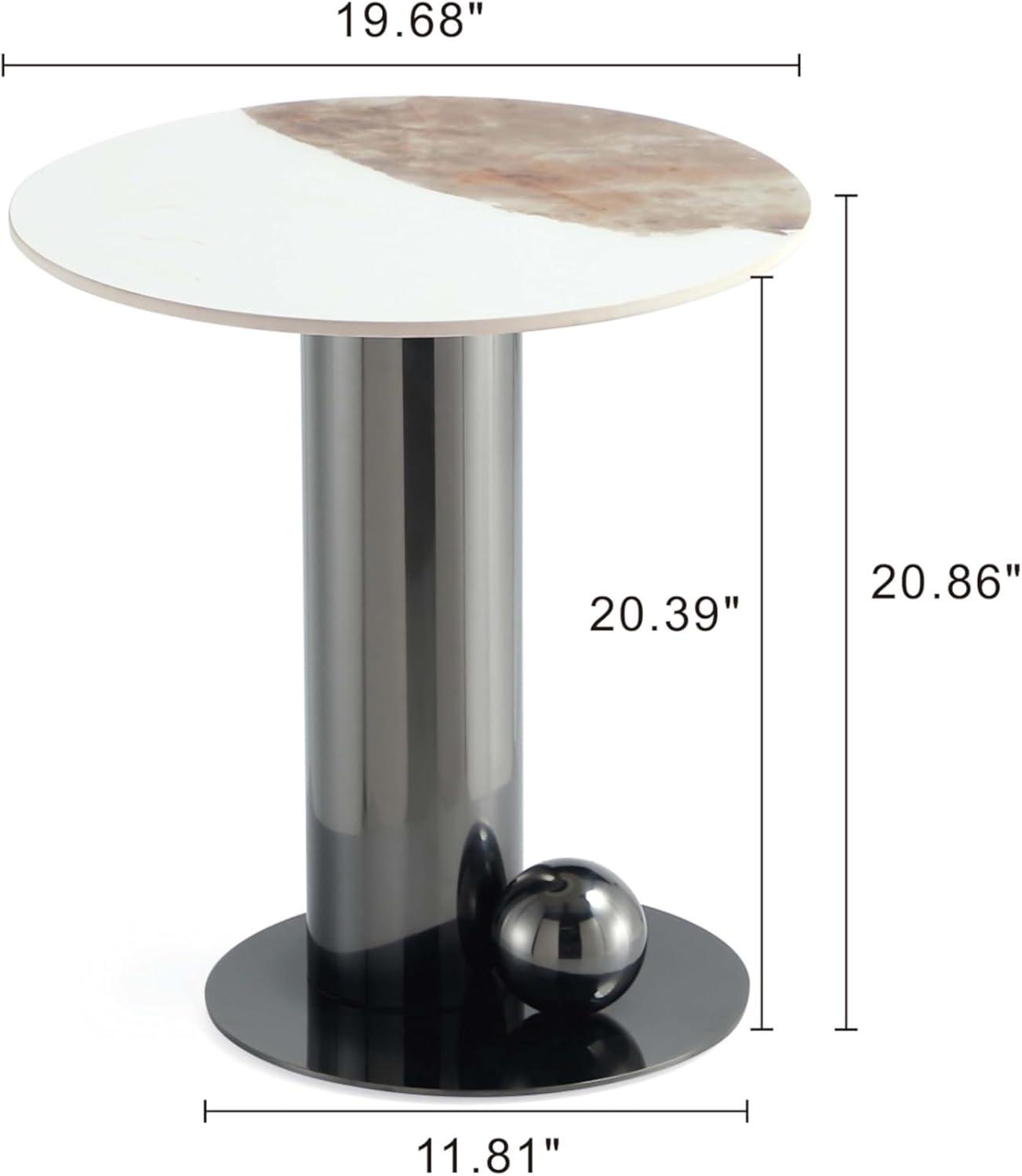 Manhattan Comfort Laurel Sintered Stone Top End Table Black