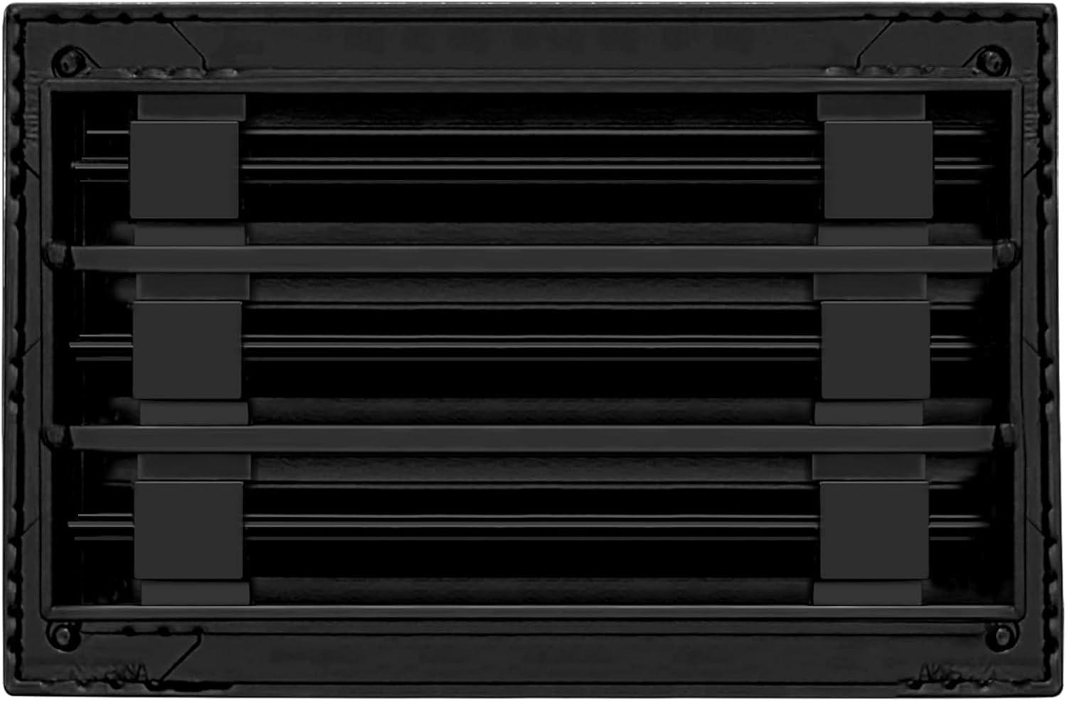 BUILDMART - 10x6 Modern AC Vent Cover - Decorative Black Aluminum Air Vent - Standard Linear Slot Diffuser - Heating and Cooling Register Grille for Ceiling, Walls & Floors - Texas Buildmart