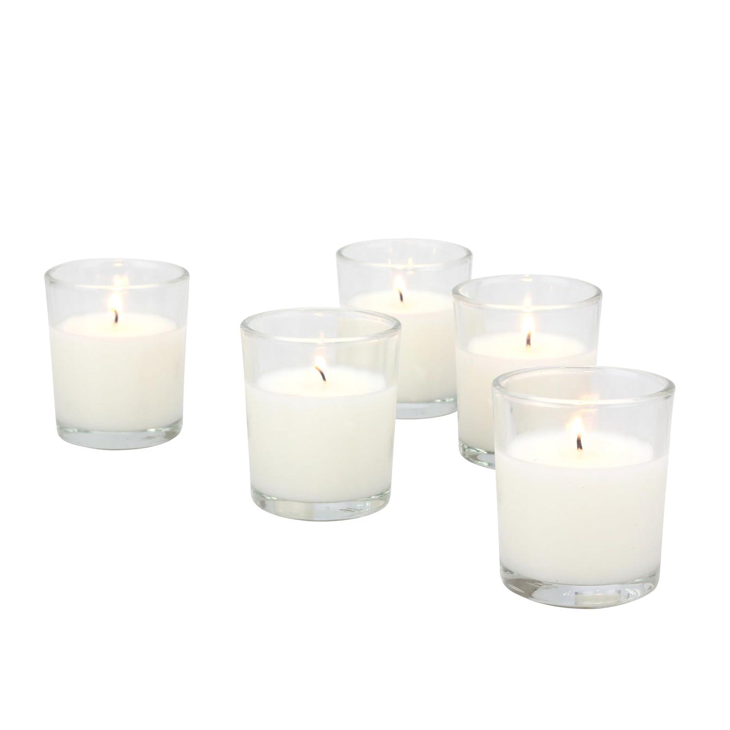 The Party Aisle™ Stonebriar Unscented Votive Candle with Glass Holder (Set of 48)