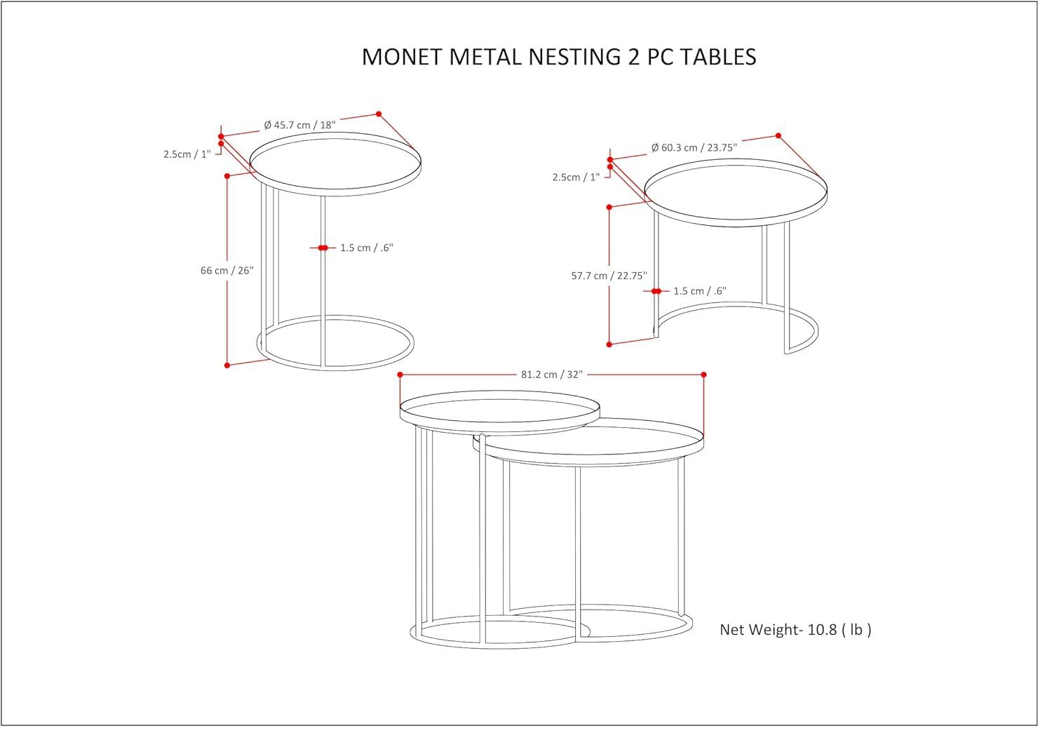 Monet Tray Top Nesting Tables