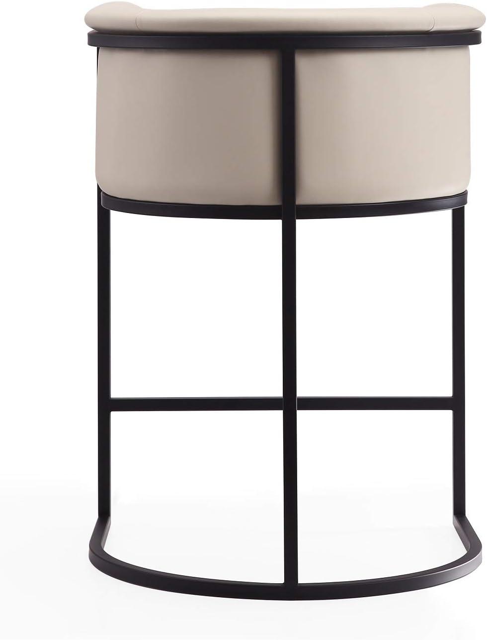 Cosmopolitan Cream Faux Leather Mid-Century Counter Stool, Set of 3