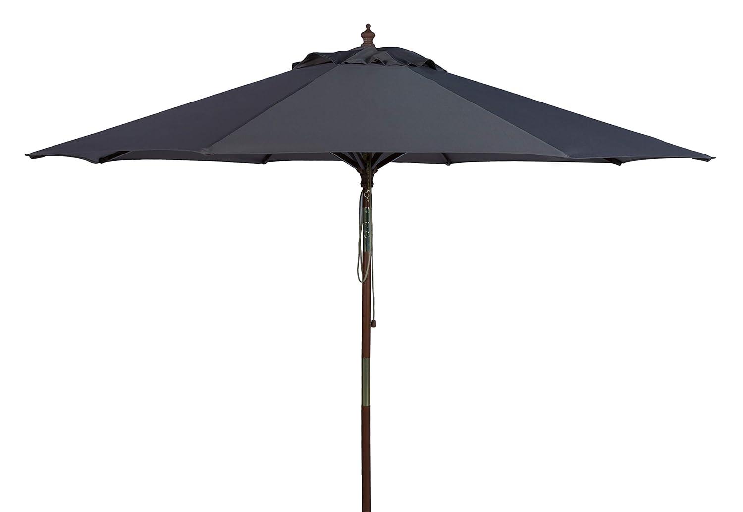 Cannes 11Ft Wooden Pulley Market Umbrella  - PAT8109 - Beige - Safavieh