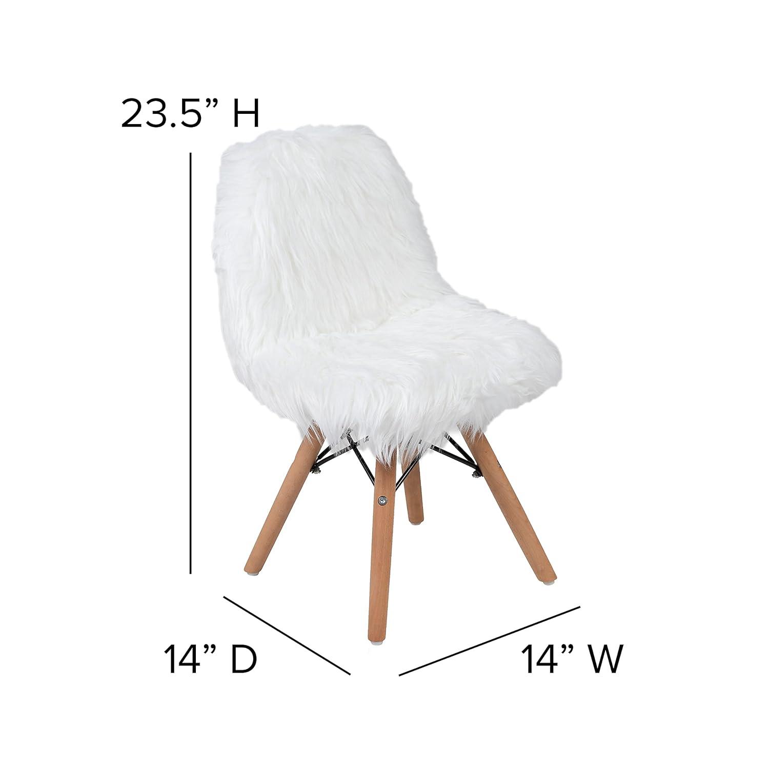 Flash Furniture Shaggy Dog White Accent Chair