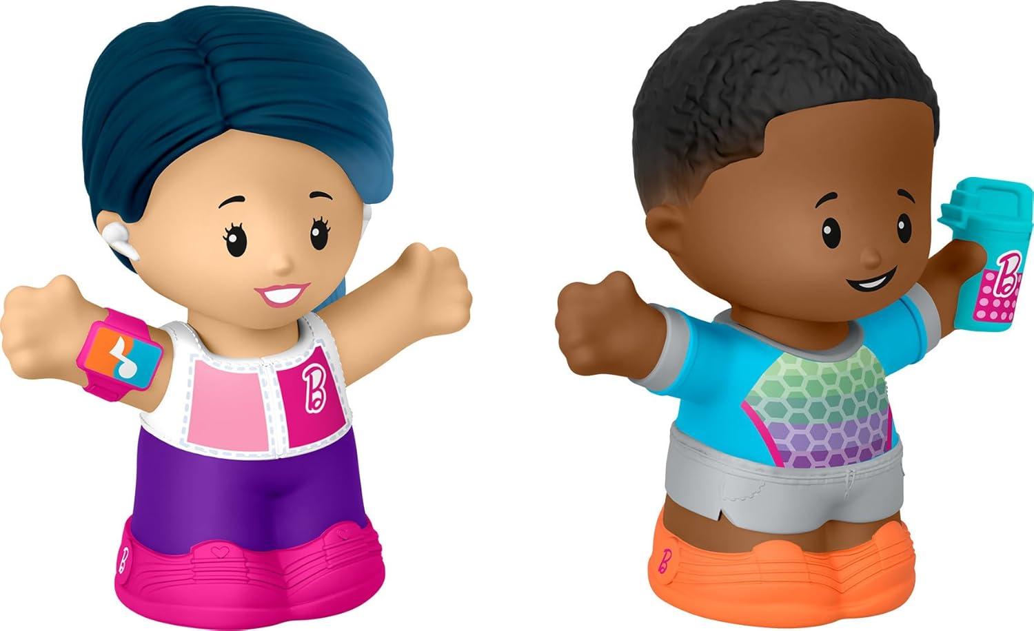 Little People Barbie Toy Set, 2 Wellness-Themed Character Figures, Toddler Toy