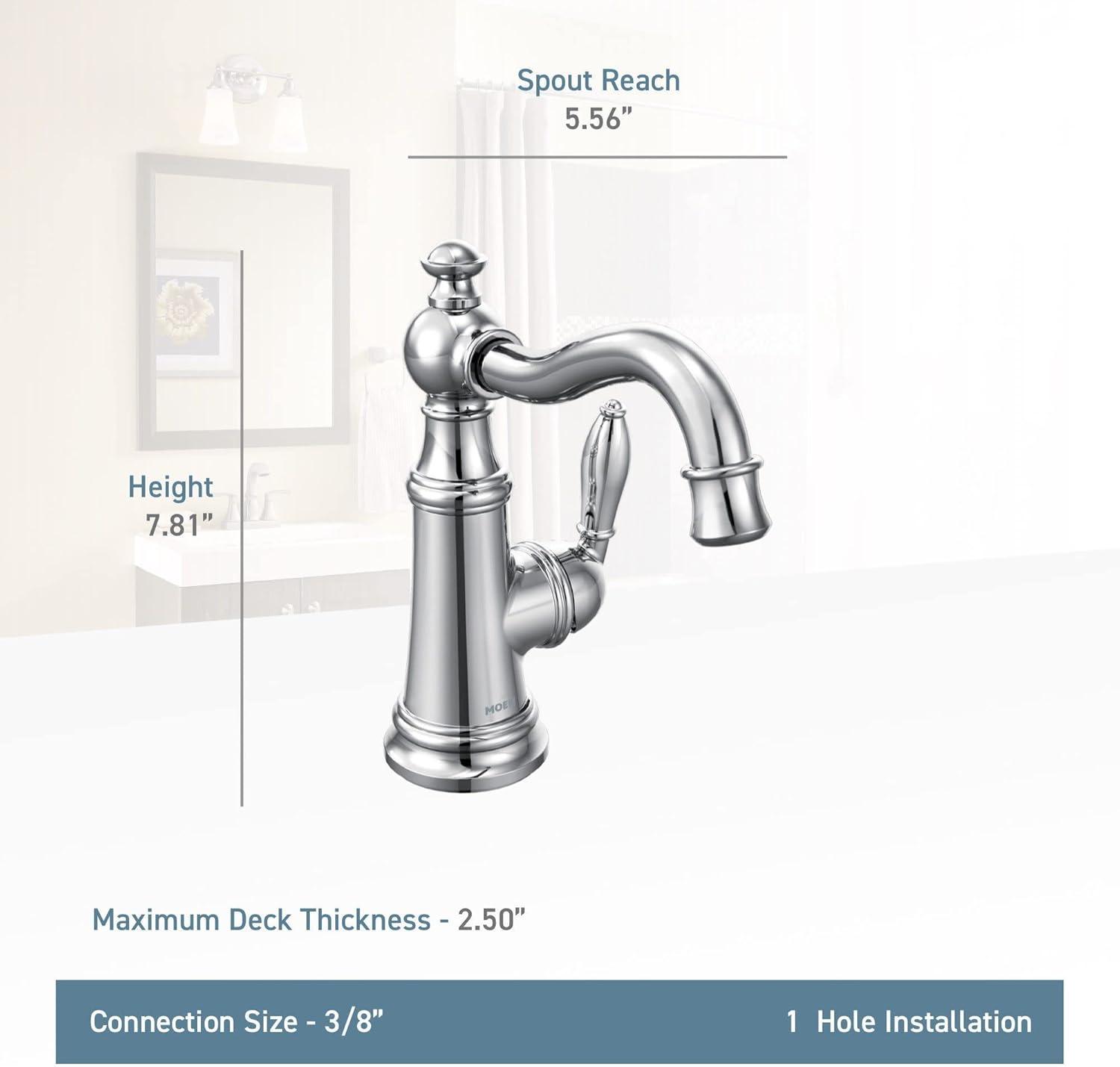 Elegant Victorian-Inspired Polished Nickel Single-Hole Bathroom Faucet