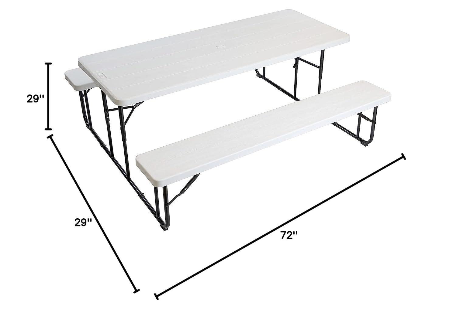 Iceberg Enterprises 72'' Rectangular Portable Folding Table with 2 Chairs