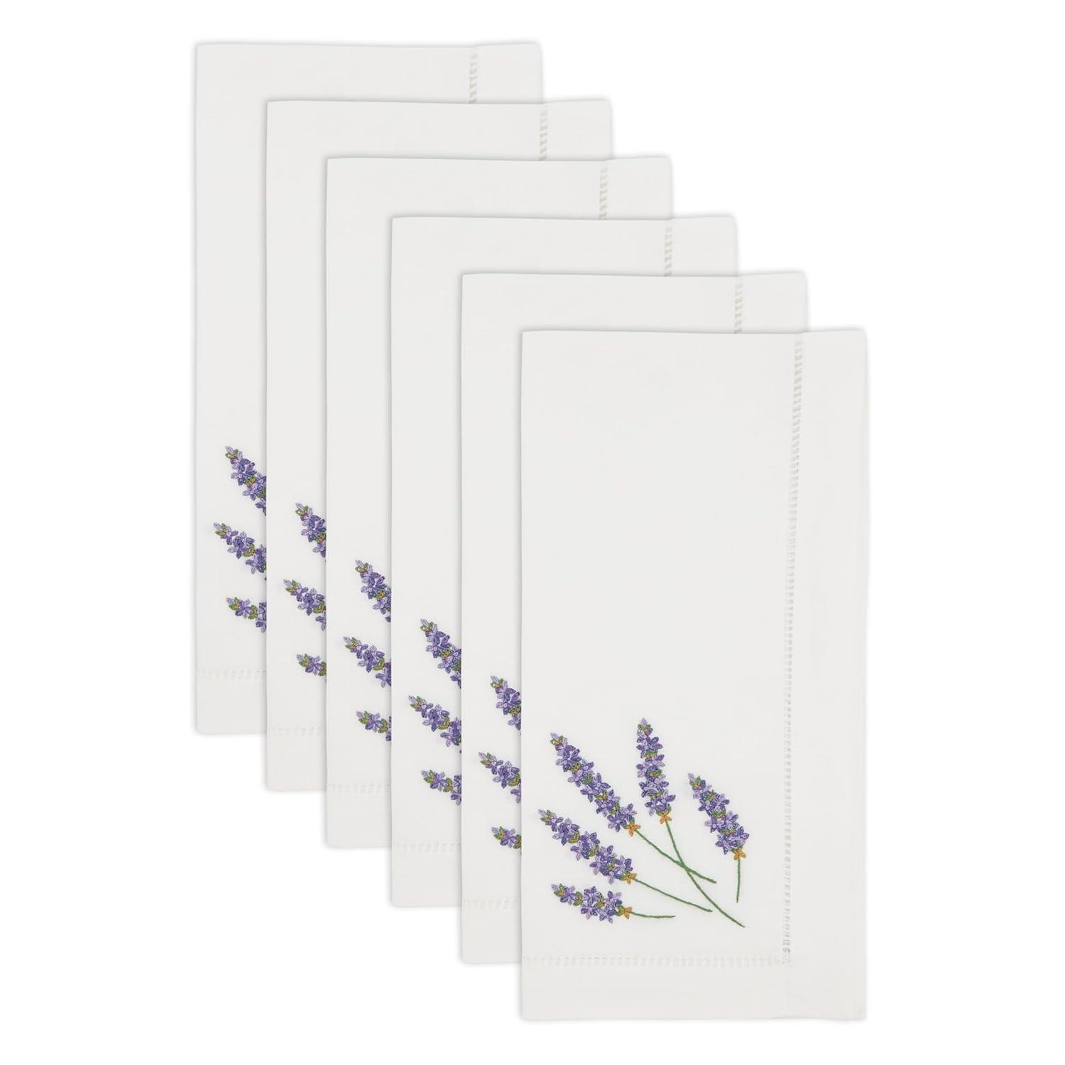 Saro The Broderie Collection 100% Cotton No Pattern Rectangle Napkin (Set of 6)