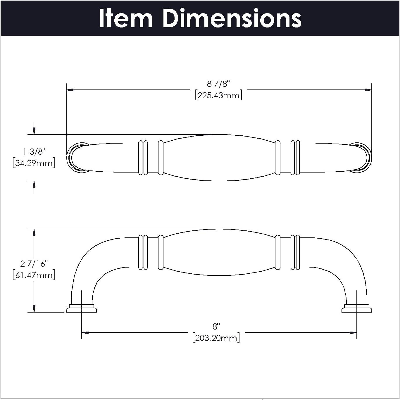 Stainless Steel 8-Inch Bar Appliance Pulls with Mounting Hardware