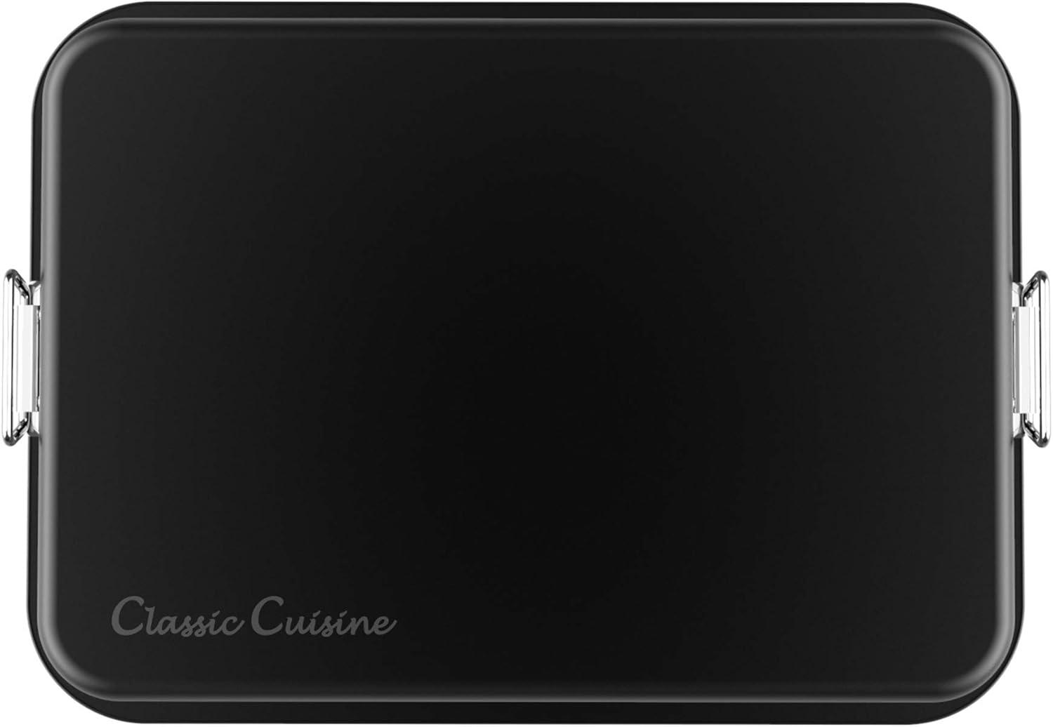 Black Nonstick Rectangular Roasting Pan with Rack and Handles