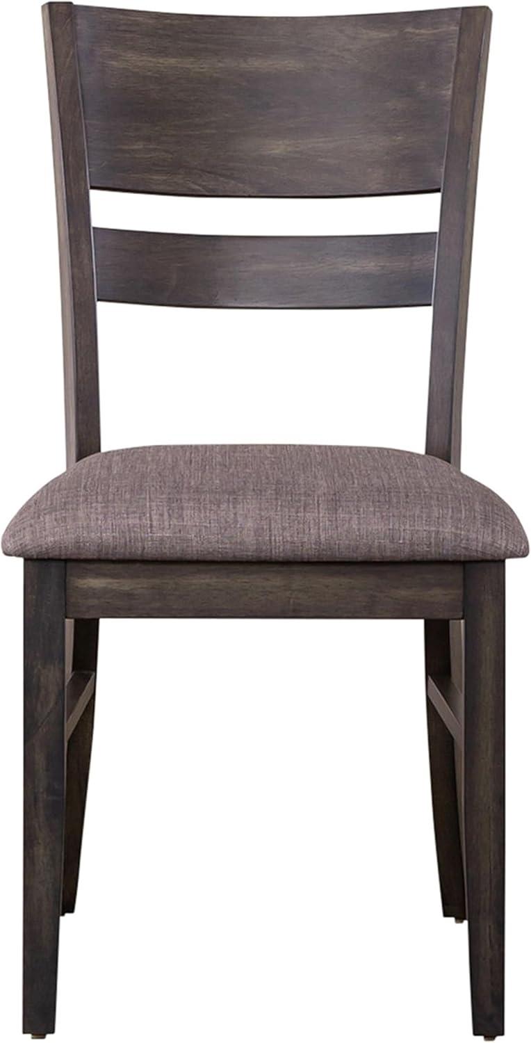 Roundhill Almeta Solid Wood Slat Back Upholstered Dining Chairs - Set of 2