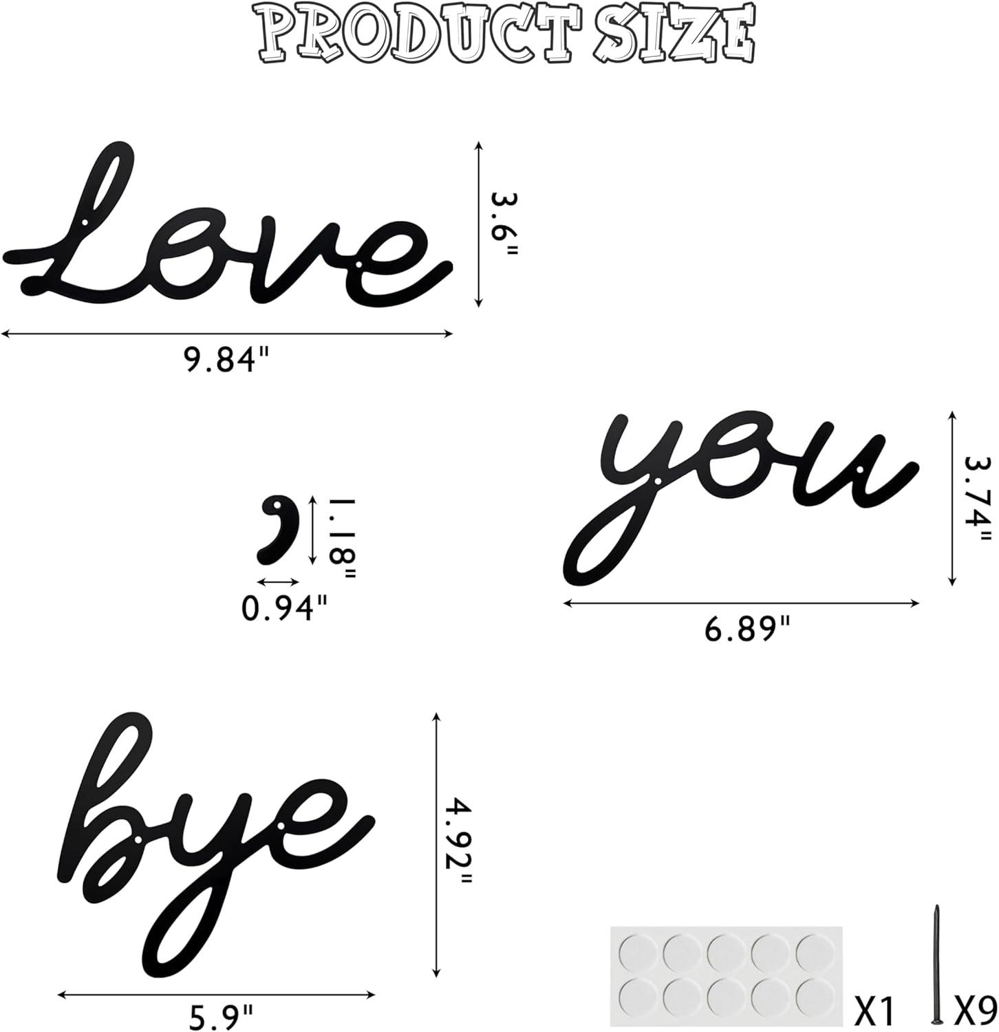 Love You Bye Sign Home Sign Wall Decor Unique Above Door Decoration Love Wall Art for Bedroom & Hallway Perfect New Home Decor Gift