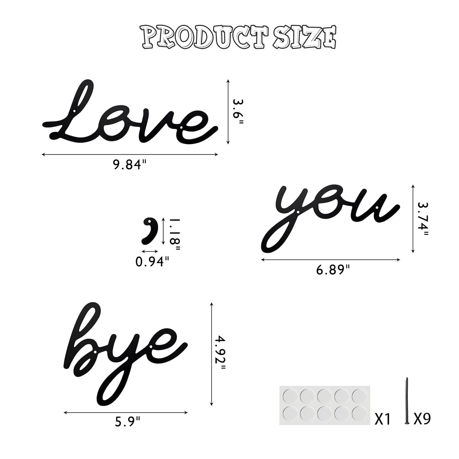 Love You Bye Sign Home Sign Wall Decor Unique Above Door Decoration Love Wall Art for Bedroom & Hallway Perfect New Home Decor Gift