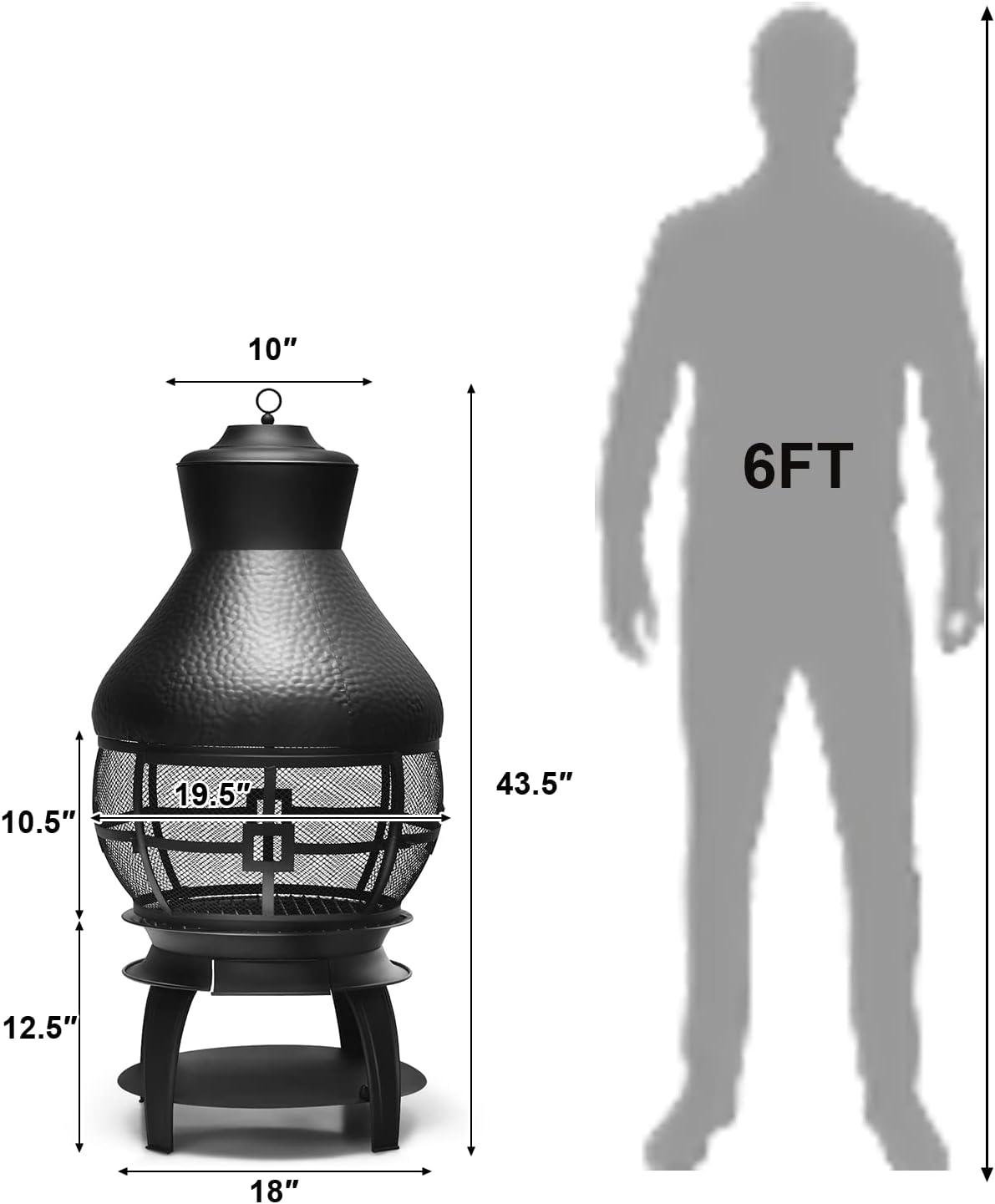 Heatmaxx Round Cast Iron Wood Burning Smokeless Chimnea