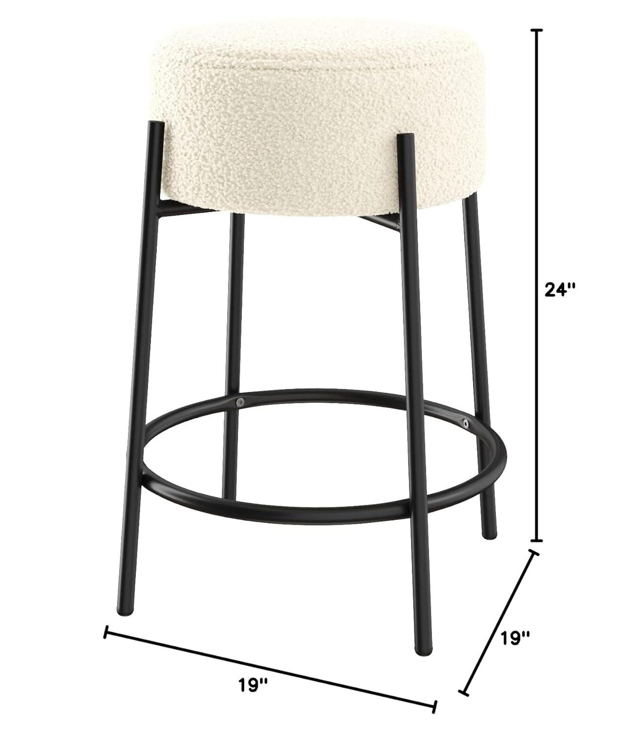 Nathan James Upholstered Counter Stool with Metal Frame