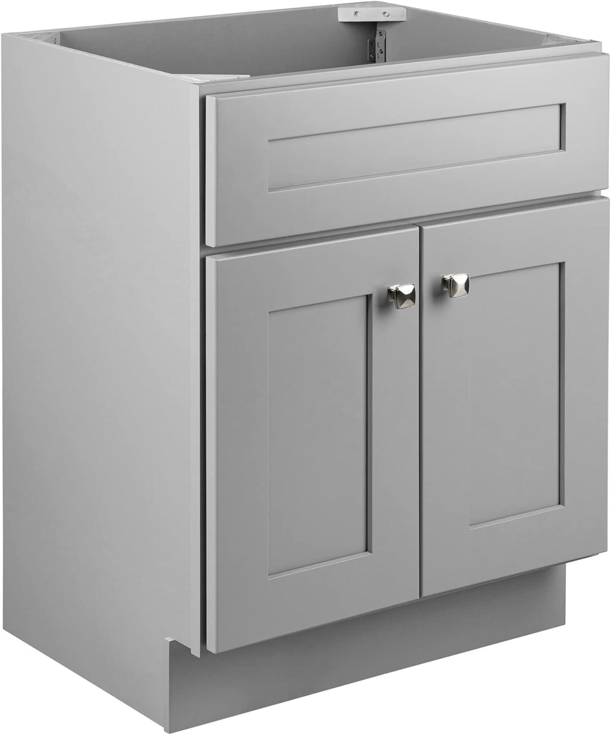 Gray 24 Inch Shaker Style Bathroom Vanity Cabinet