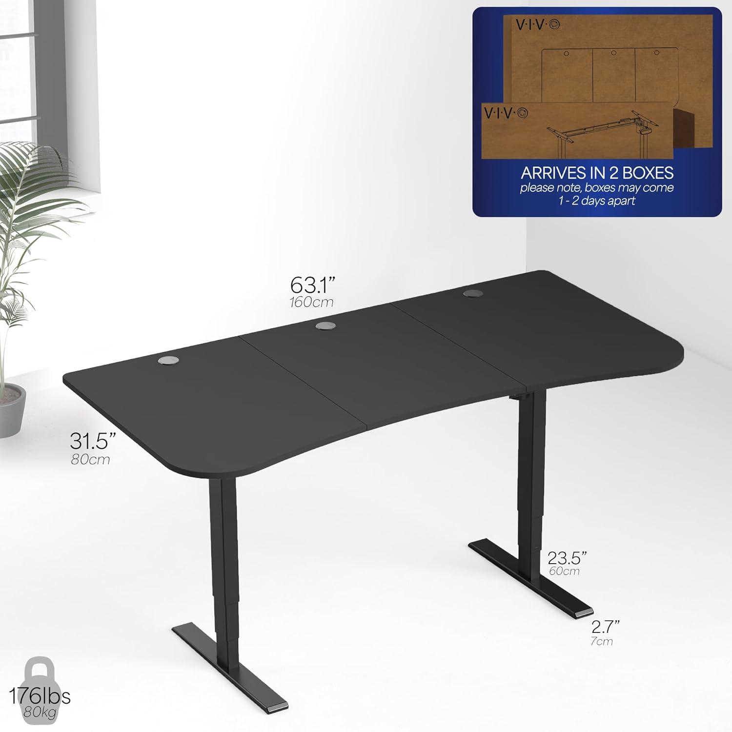 63" x 32" Electric Desk with Touch Screen Memory Controller, 2E1B Series