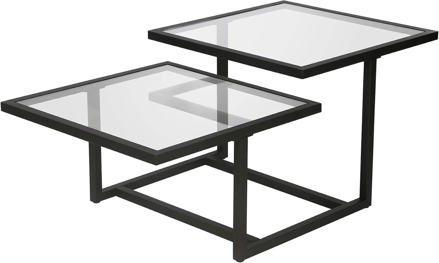 Evelyn&Zoe Amalie 43" Wide Square Coffee Table, Blackened Bronze