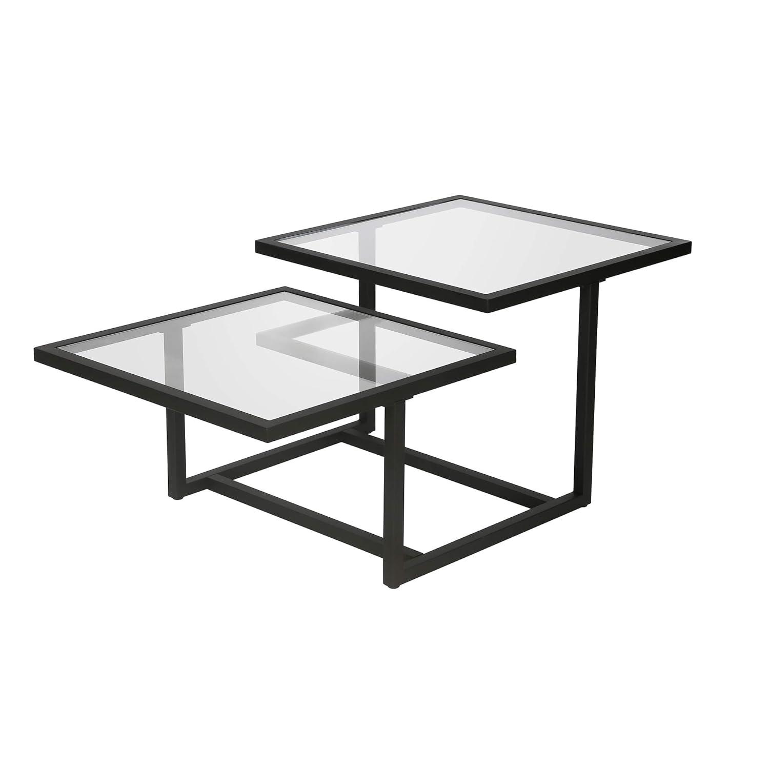 Evelyn&Zoe Amalie 43" Wide Square Coffee Table, Blackened Bronze