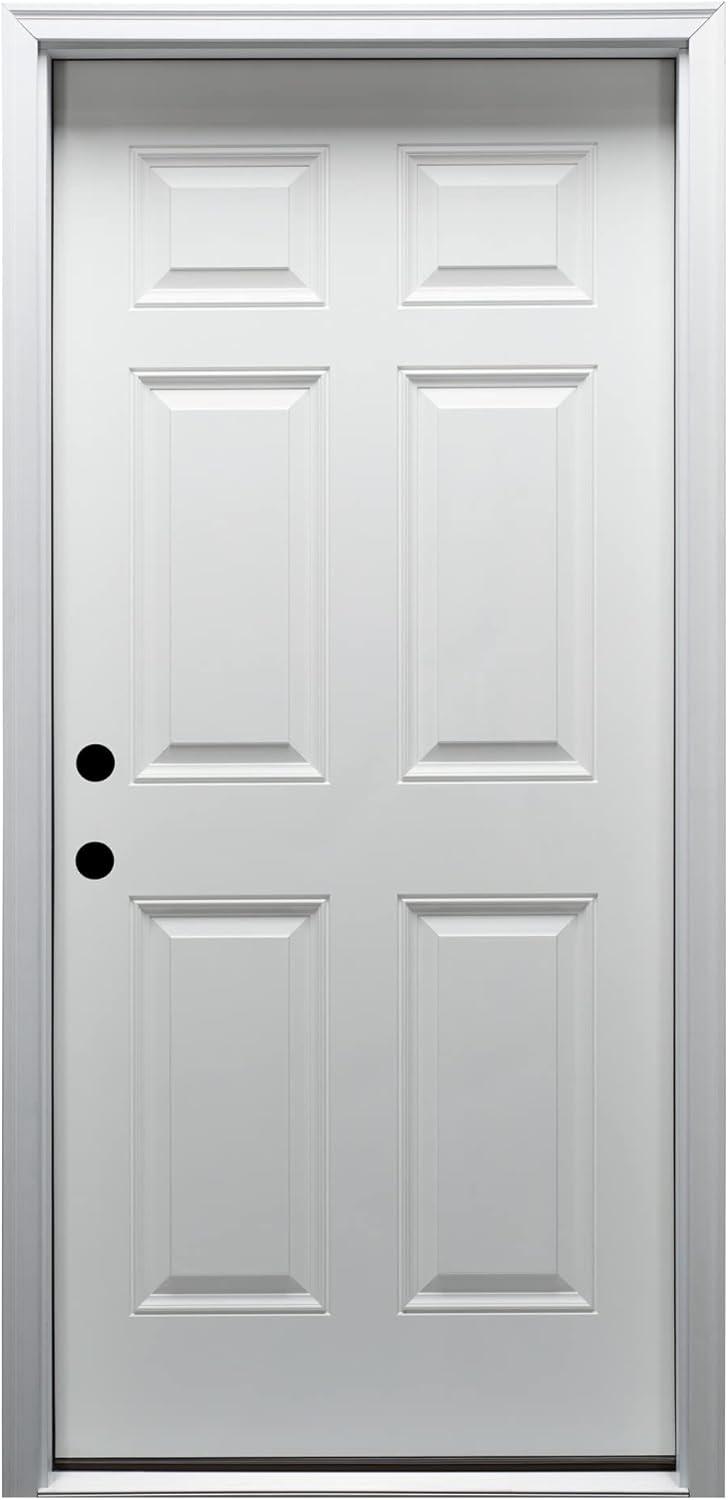 Primed White Composite 6-Panel Right-Hand Inswing Exterior Door