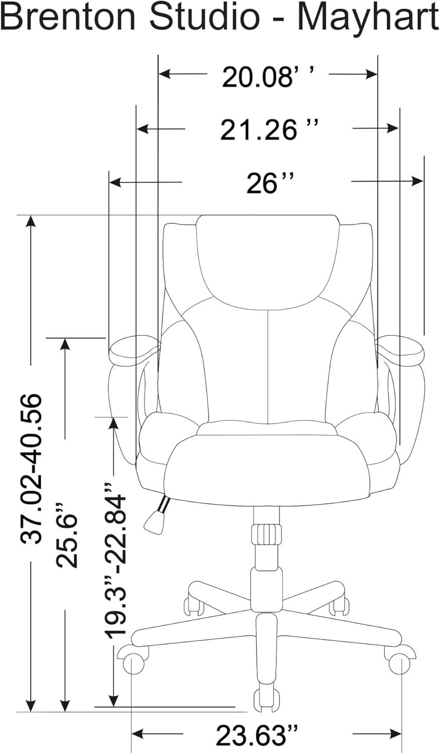 Brenton Studio Brown and Black Vinyl Mid-Back Task Chair