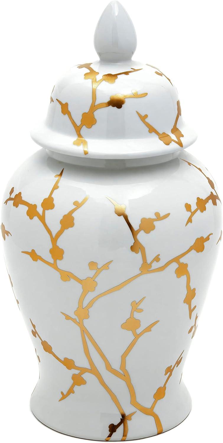 18" Silver Crackle Temple Jar