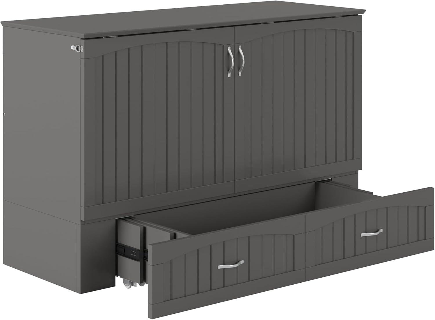 Southampton Murphy Bed Chest Queen Grey with Charging Station