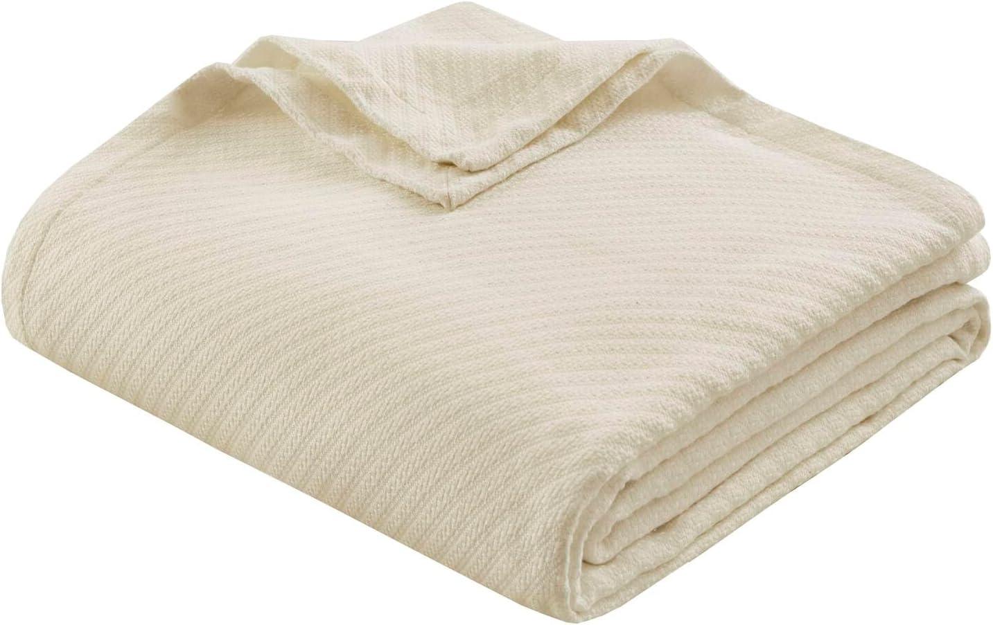 Bed Blanket Liquid Cotton Twin Ivory