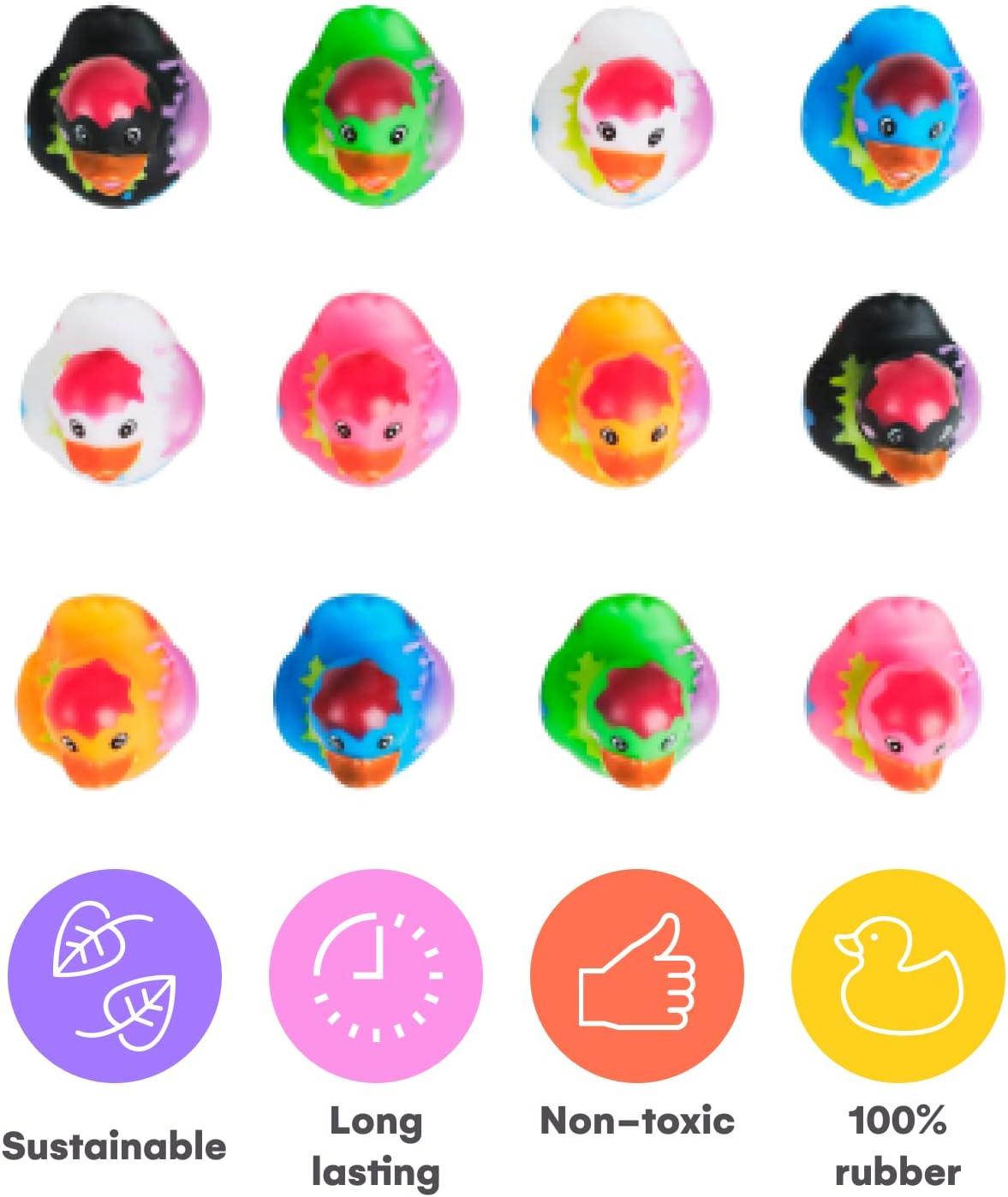 Kicko Assorted Rubber Ducks - 2 inches - for Kids, Sensory Play, Stress Relief, Novelty