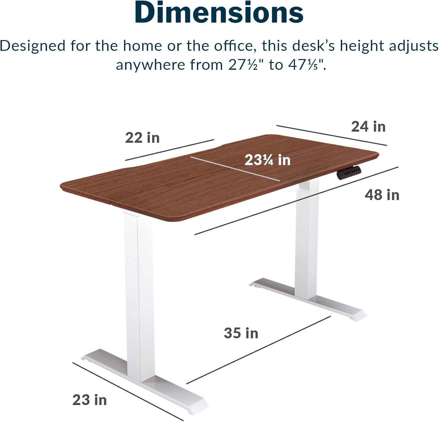 Vari Essential Electric Standing Desk Ergonomic Sit-to-Stand Home & Office Computer Desk, 48" x 24" Hazel Wood