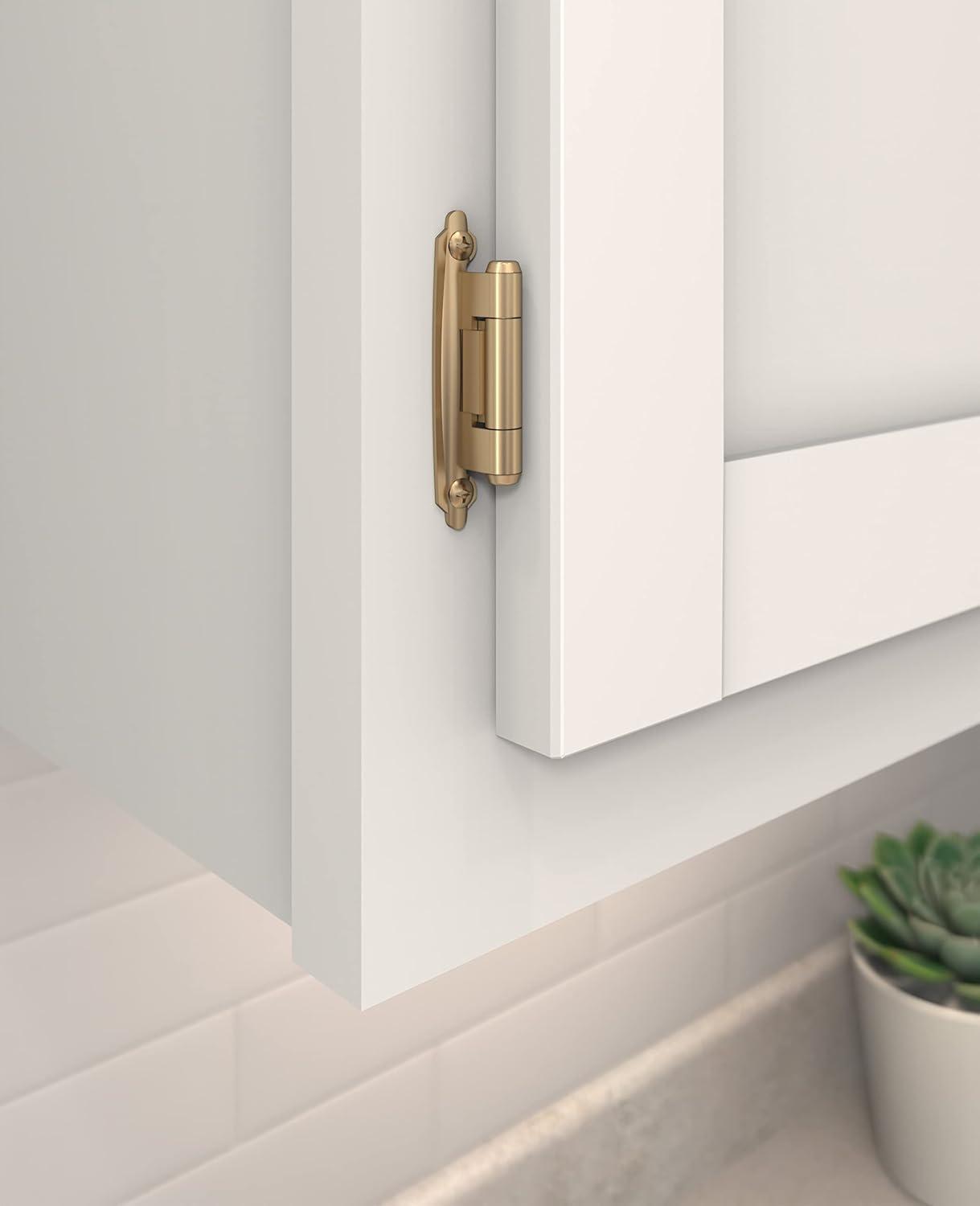 Champagne Bronze Variable Overlay Self-Closing Cabinet Hinges