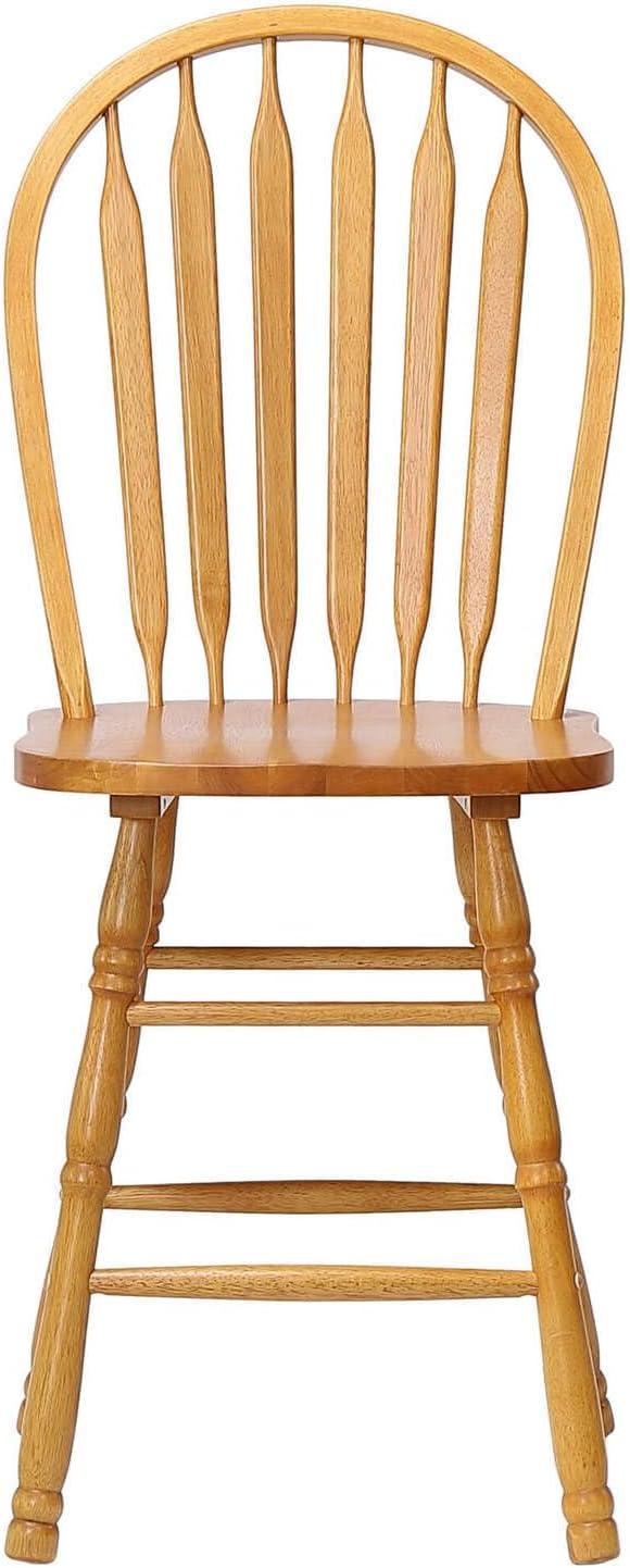 Oak Selections Arrowback 24" Solid Wood Counter Stool in Light Oak (Set of 2)