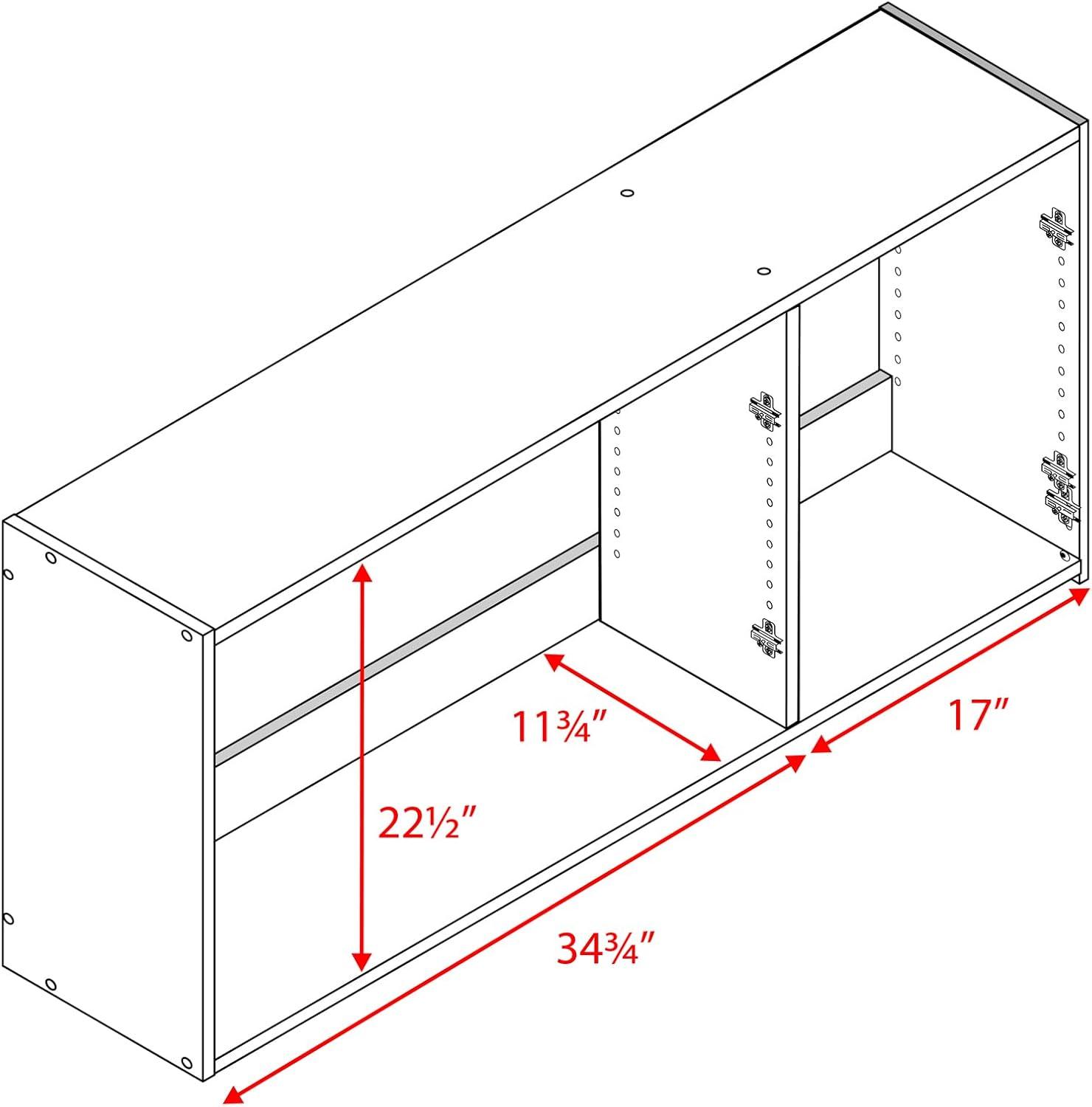 54" Elite Wall Cabinet Black - Prepac: Modern Laminated Storage, HangUps Collection, 2 Adjustable Shelves