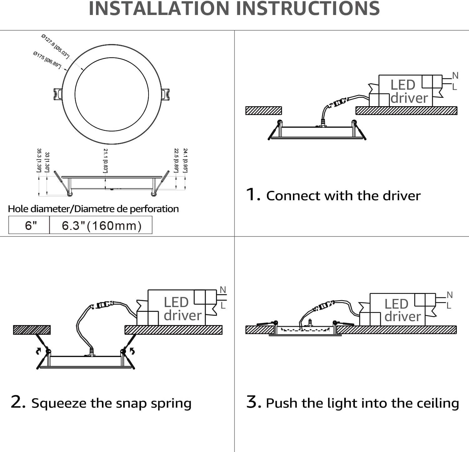 Ultra-Thin Dimmable Aluminum LED Recessed Downlight, 6-Inch, 5CCT