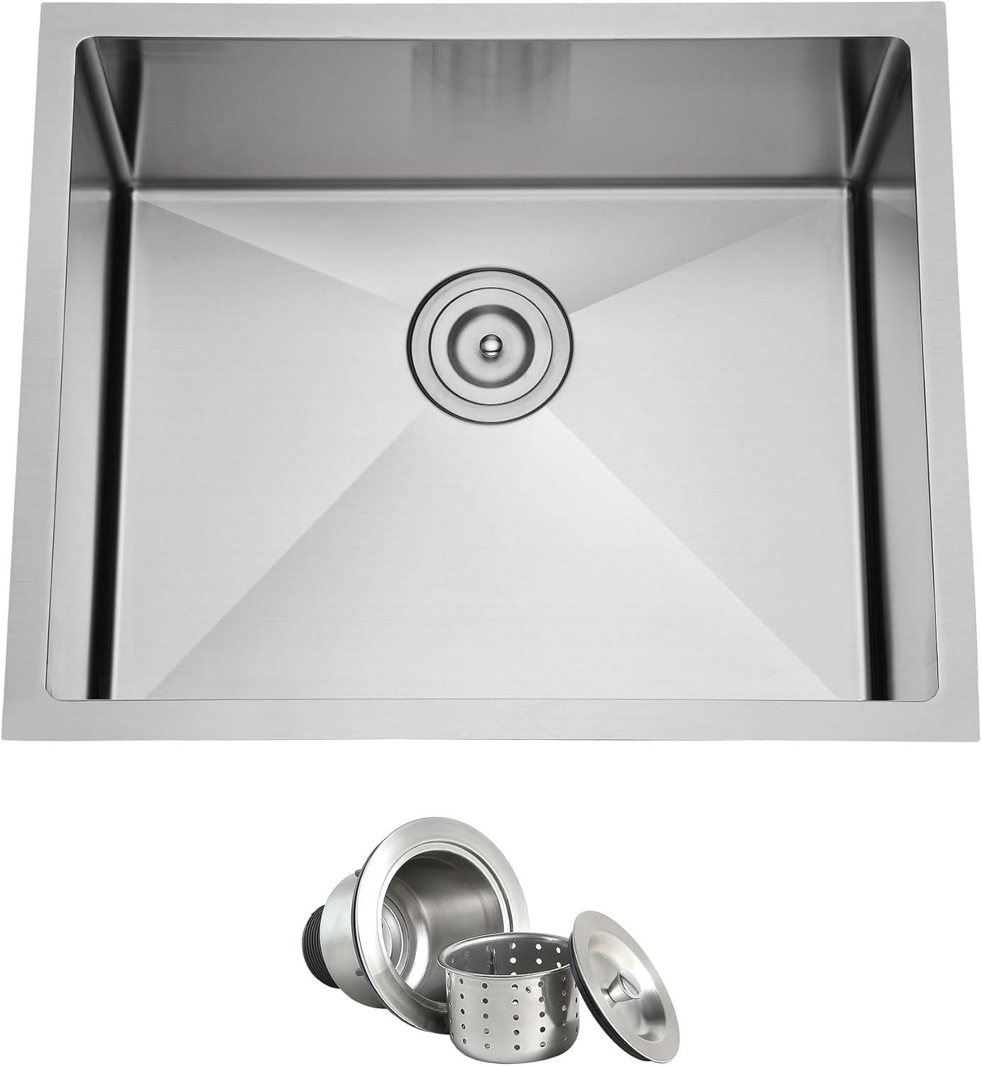 Blenzia 30 Inch Undermount Kitchen Sink 16 Gauge Stainless Steel Single Bowl Handmade Sink 30" X 18" X 10"