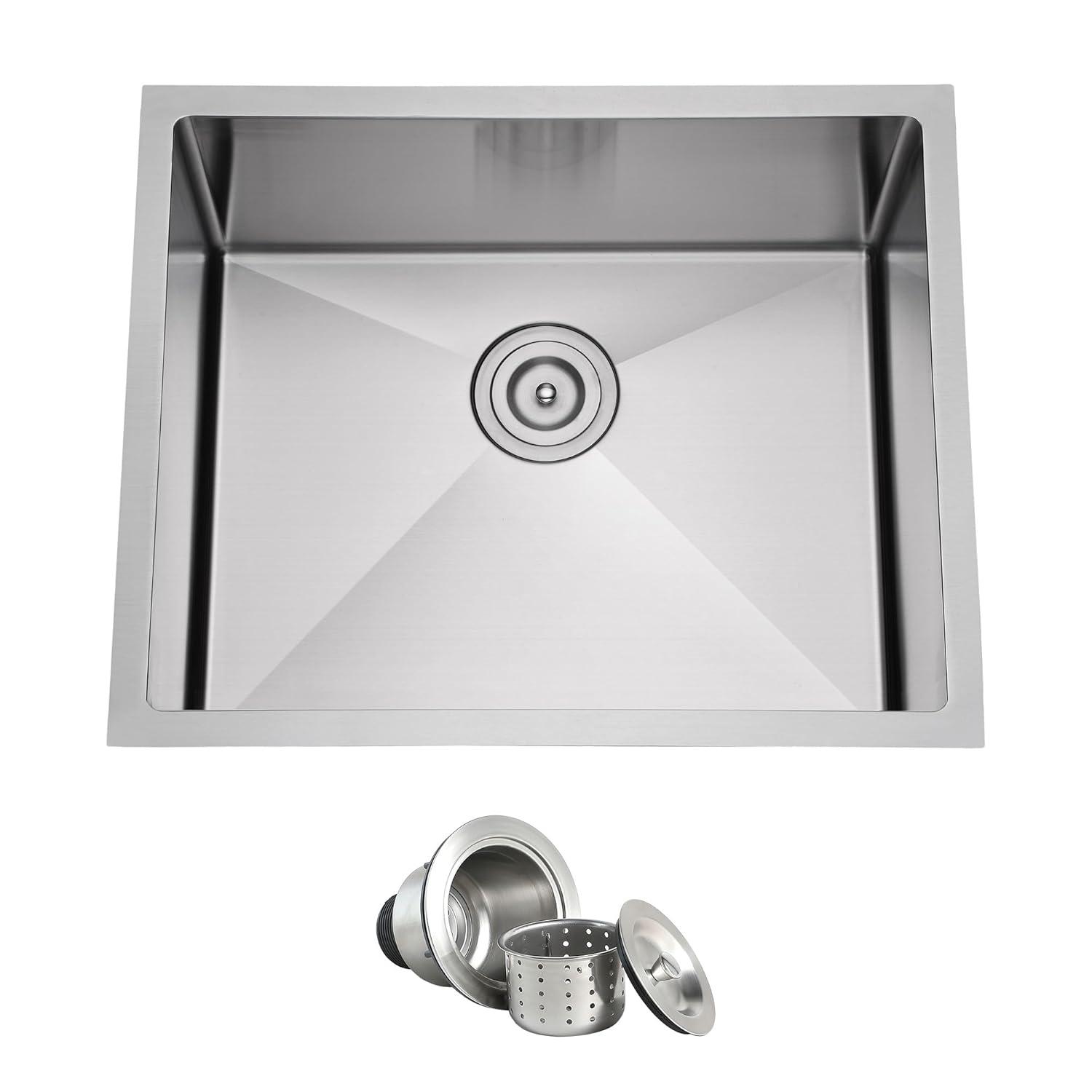 Blenzia 30 Inch Undermount Kitchen Sink 16 Gauge Stainless Steel Single Bowl Handmade Sink 30" X 18" X 10"