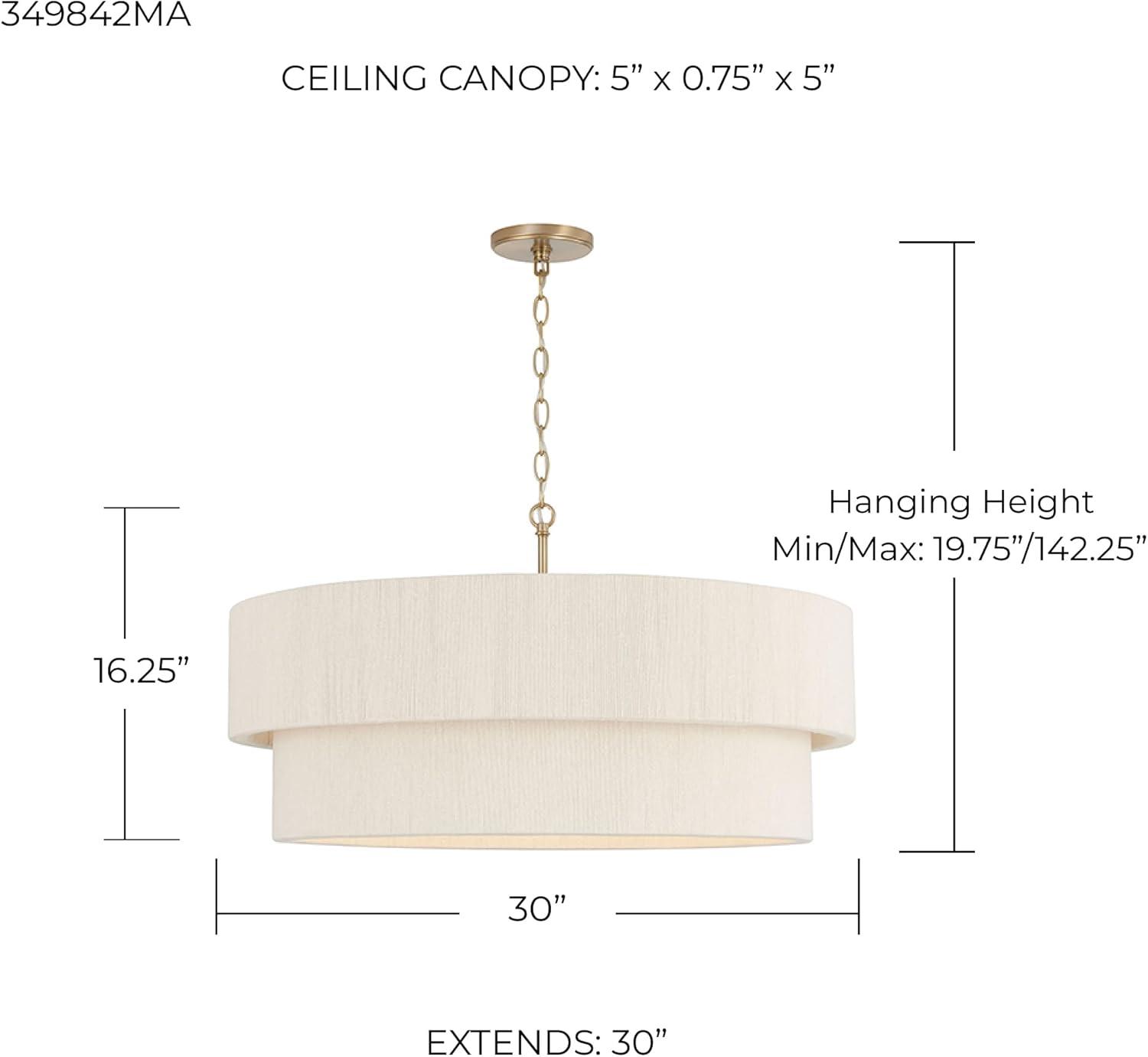 Capital Lighting Delaney 4 - Light Pendant in  Matte Brass